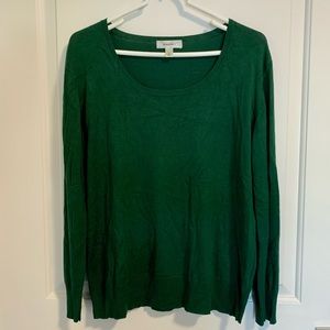 Dressbarn Thin Sweater- Hunter Green- Size XL